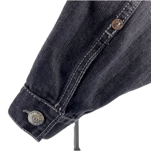 NWT True Religion Denim Jacket Jimmy 1971 Western Mens XXL Black Jeans MSRP $382 - Picture 7 of 16